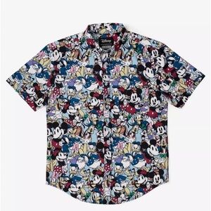 Disney RSVLT NWT Multicolor Mickey Mouse and friends Dress Shirt